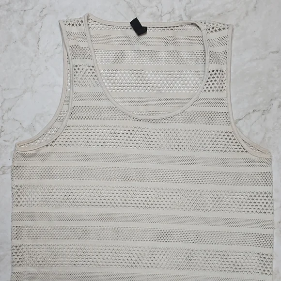 Men's Offwhite Mesh Tank Top Small (S) - Picture 1 of 3
